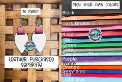 Upside down tear drop faux leather earrings - Sublimation MDF - 10 pairs