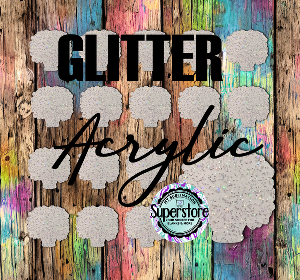 Glitter - Vase (generic) - Badge Reels - 10 or 20 count 1.5 & 2 inch size - Sublimation Acrylic