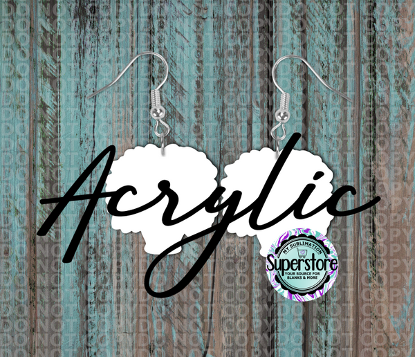Clear Acrylic - Vase (generic) -  Earrings -  5 & 10 pairs  1.5 & 2 inch size - Sublimation Acrylic