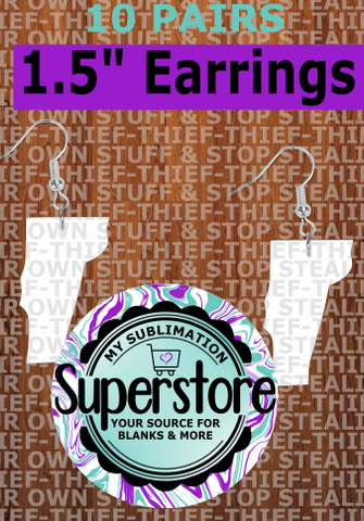 1.5 inch - Vermont earrings - BULK PURCHASE 10pair