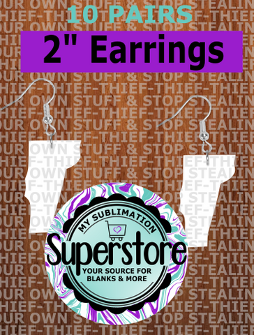 2 inch - Vermont earrings - BULK PURCHASE 10pair