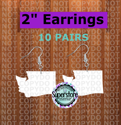 Washington state earrings size 2 inch - BULK PURCHASE 10pair