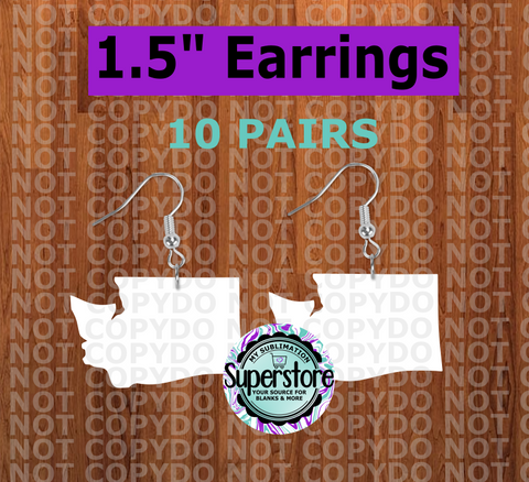 Washington state earrings size 1.5 inch - BULK PURCHASE 10pair