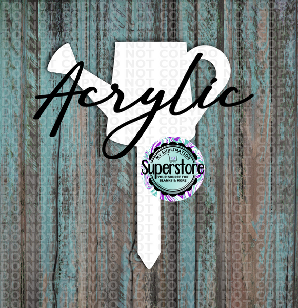 Clear Acrylic - Watering Can Garden Stake - Sublimation Acrylic