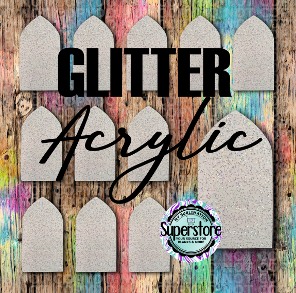 GLITTER - Acrylic Church Window - 10 or 20 count 1.5 & 2 inch size - Sublimation Acrylic