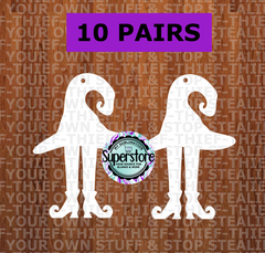 1.5 inch - Witch hat with legs earring - BULK PURCHASE 10pair