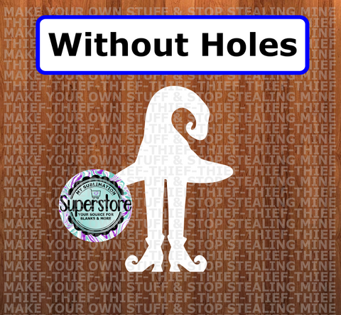 Witch hat with legs - withOUT holes - Wall Hanger - 5 sizes to choose from - Sublimation Blank