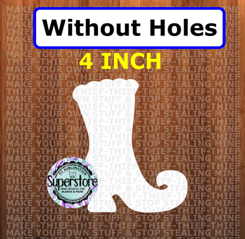 4 inch - Witch boot - withOUT hole - Ornament size