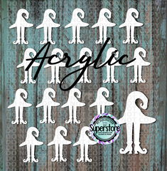 Acrylic Witch hat with legs  - 10 or 20 count 1.5 & 2 inch size - Sublimation Acrylic