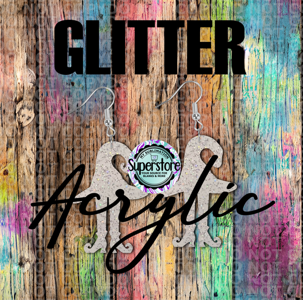 Glitter Acrylic Witch Hat With Legs -  Earrings - 5 & 10 pairs 1.5 & 2 inch size - Sublimation Acrylic