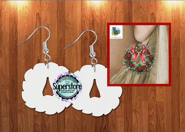 Bow Wreath earrings size 1 inch, 1.5 inch or 2 inch MDF - BULK PURCHASE 10pair
