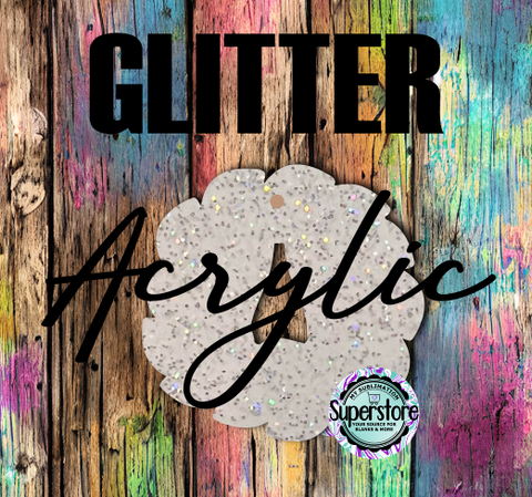 GLITTER Acrylic Bow Wreath -  With or Without Hole  - Sublimation Acrylic