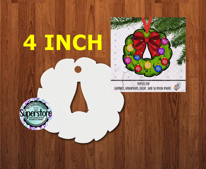 4 inch Bow Wreath - MDF Sublimation Blank