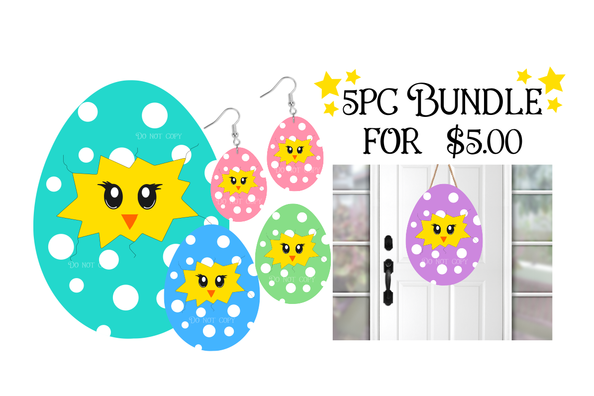 (Instant Print) Digital Download - 5pc Chick in egg bundle - made for our sublimation blanks