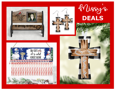 (Instant Print) Digital Download - 3pc design bundle - bench - cross - candy cane - made for our blanks
