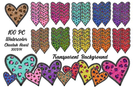 (Instant Print) Digital Download - 100pc BUNDLE Cheetah Heart