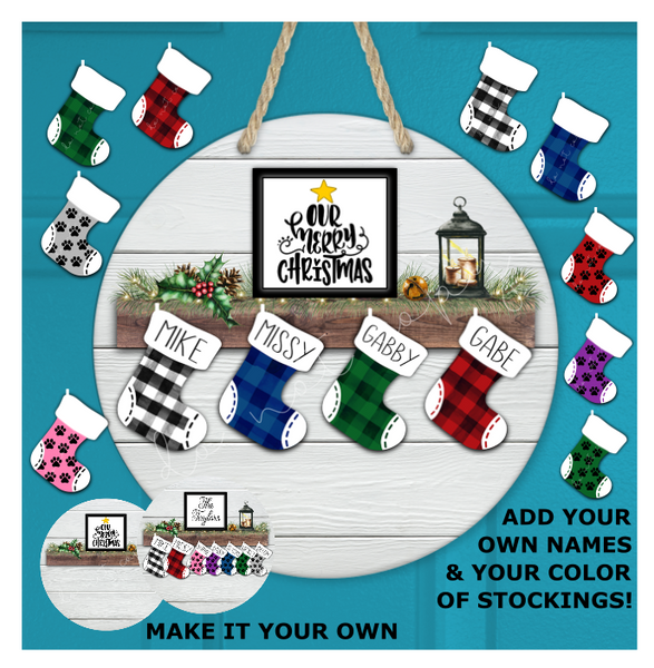 (Instant Print) Digital Download - 11pc stocking mantel design bundle - made for our blanks