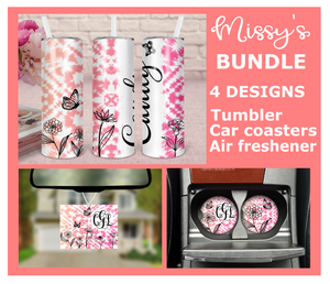 Digital Download  - 4pc bundle - tumbler - car coasters - air freshener - made for our blanks
