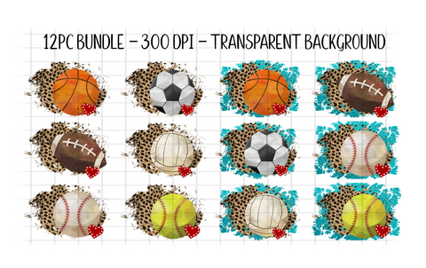 (Instant Print) Digital Download - 12pc bundle sport clipart