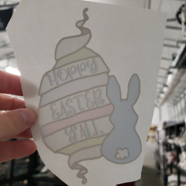 Hoppy Easter y'all blue bunny  - infant , toddler size  - screen print