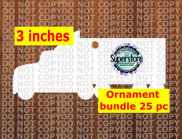18 wheeler - WITH hole - Ornament Bundle Price
