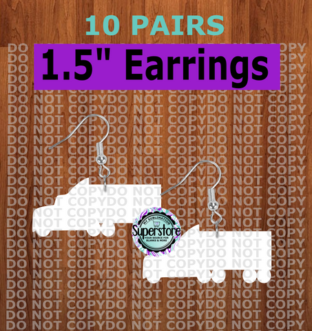 18 wheeler - earrings size  1.5 inch - BULK PURCHASE 10pair