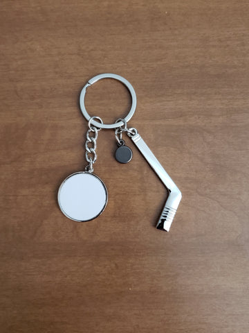 Hockey keychain with sublimation disc - 1 for $2.50 or 10 for $20