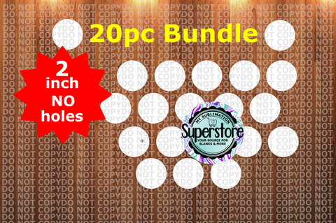 20pc bundle - 2 inch ROUND - (great for badge reels & hairbow centers)