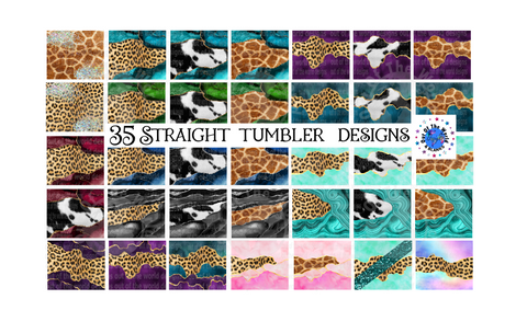 Digital download - 35pc bundle - Animal print STRAIGHT tumbler designs  - made for our sub blanks