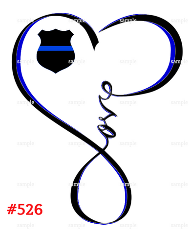 (Instant Print) Digital Download - Police love heart