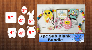 7pc Easter Bundle NO holes - Sublimation Blanks