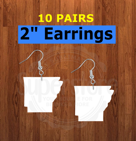 Arkansas state earrings size 2 inch - BULK PURCHASE 10pair