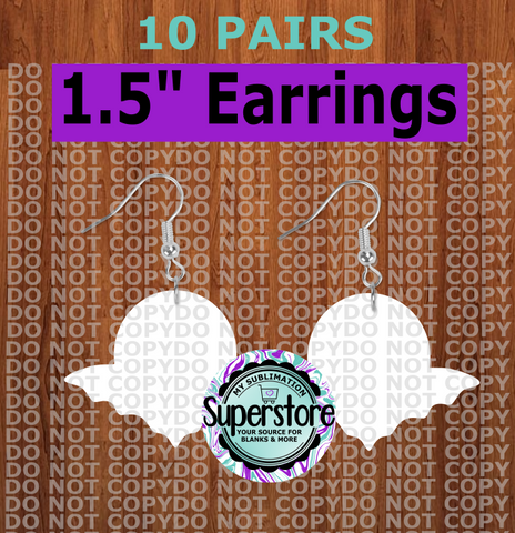 Bat moon - earrings size 1.5 inch - BULK PURCHASE 10pair