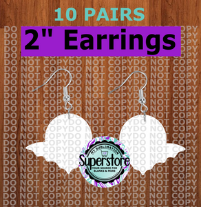 Bat moon - earrings size 2 inch - BULK PURCHASE 10pair