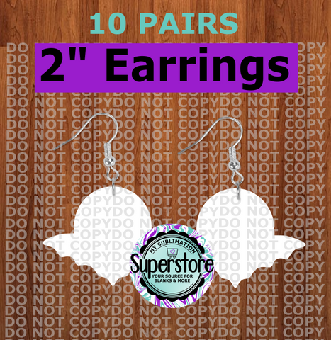 Bat moon - earrings size 2 inch - BULK PURCHASE 10pair