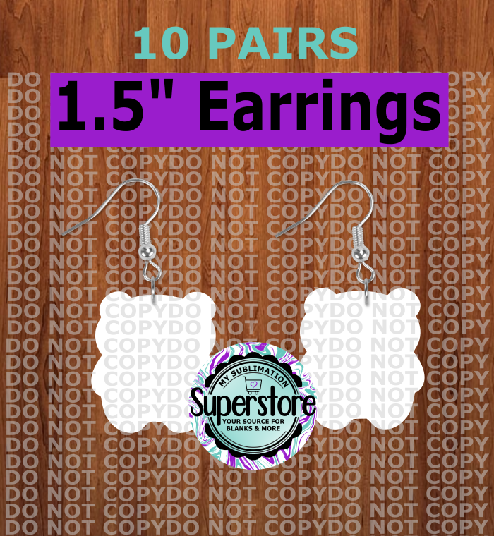 Panda / Bear earrings size 1.5 inch - BULK PURCHASE 10pair