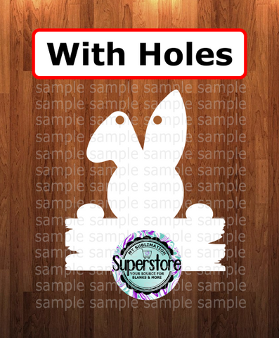 Bunny with sign - WITH holes - Wall Hanger - 6 sizes to choose from - Sublimation Blank