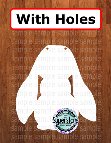 Floppy ear bunny - WITH holes - Wall Hanger - 6 sizes to choose from - Sublimation Blank