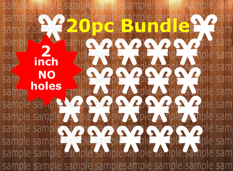 20pc bundle - 2 inch Candy cane (great for badge reels & hairbow centers)