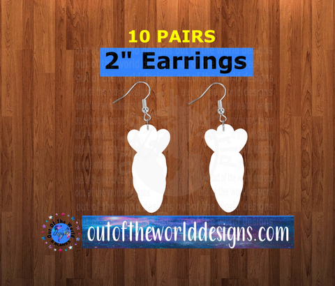 Carrot earrings size 2 inch - BULK PURCHASE 10pair