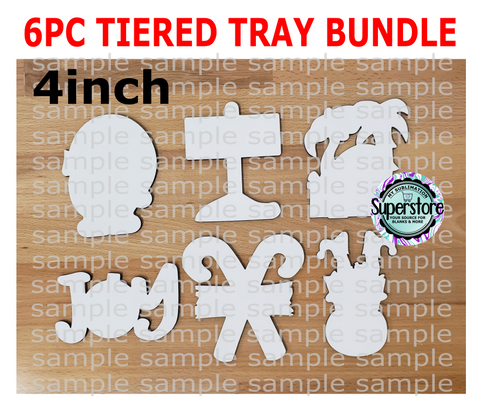 Tiered tray - 6pc - 4inch Christmas bundle - New shapes for 2022