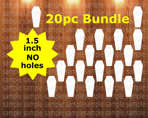 20pc bundle - 1.5 inch Coffin (great for badge reels & hairbow centers)