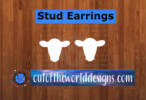 10 or 20 pair bulk buy - Cow head half inch studs for earrings