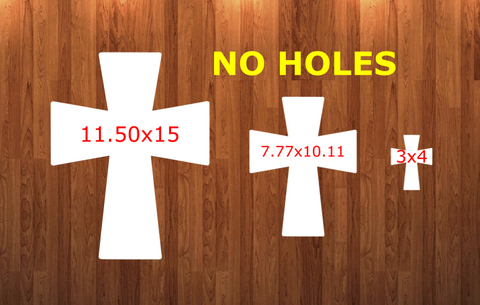 WithOUT holes Cross hanger - 3 sizes to choose from -  Sublimation Blank  - 1 sided  or 2 sided options