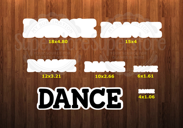 WithOUT holes - Dance shape - 6 different sizes - Sublimation Blanks