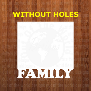 Family bottom frame hanging withOUT holes - 3 different sizes use drop down bar -  Sublimation Blank MDF Single Sided