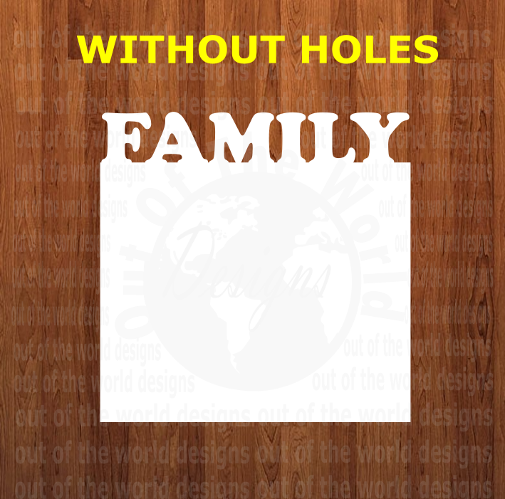 Family top frame hanging withOUT holes - 3 different sizes use drop down bar -  Sublimation Blank MDF Single Sided