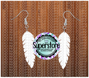 Feather earrings size 1.5 inch - BULK PURCHASE 10pair