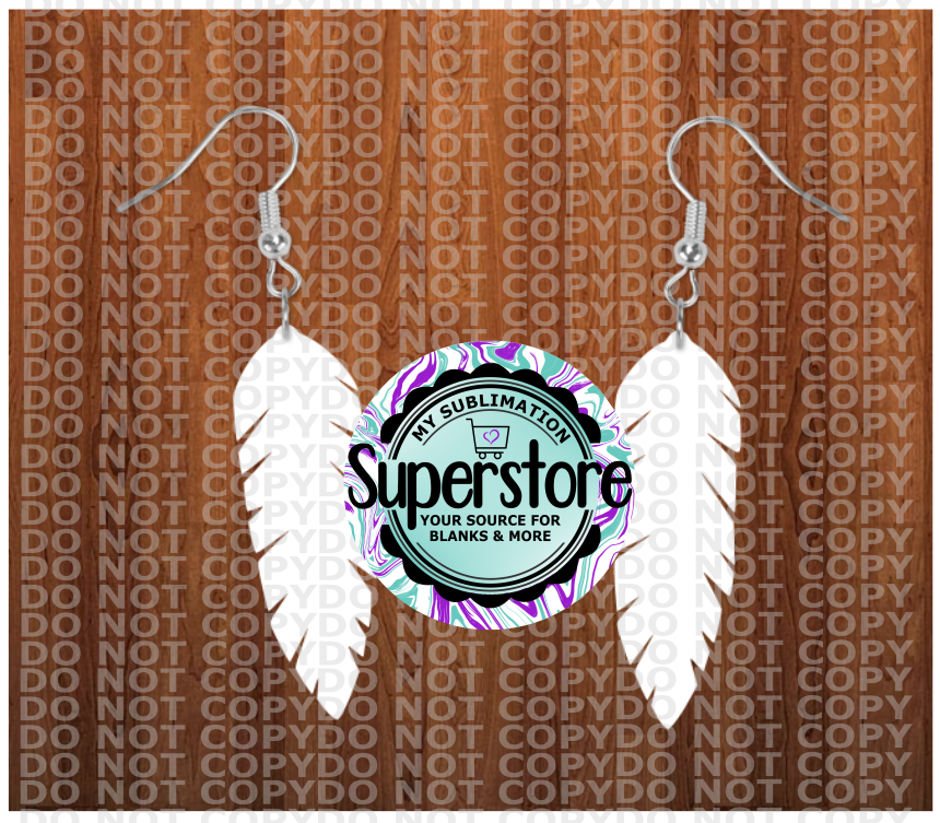 Feather earrings size 2inch - BULK PURCHASE 10pair