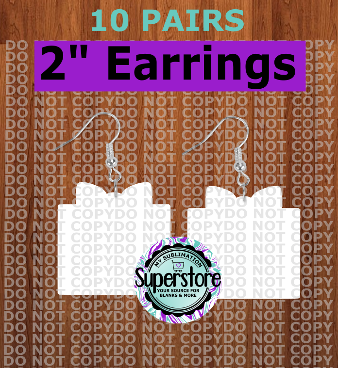 Gift earrings size 2 inch - BULK PURCHASE 10pair